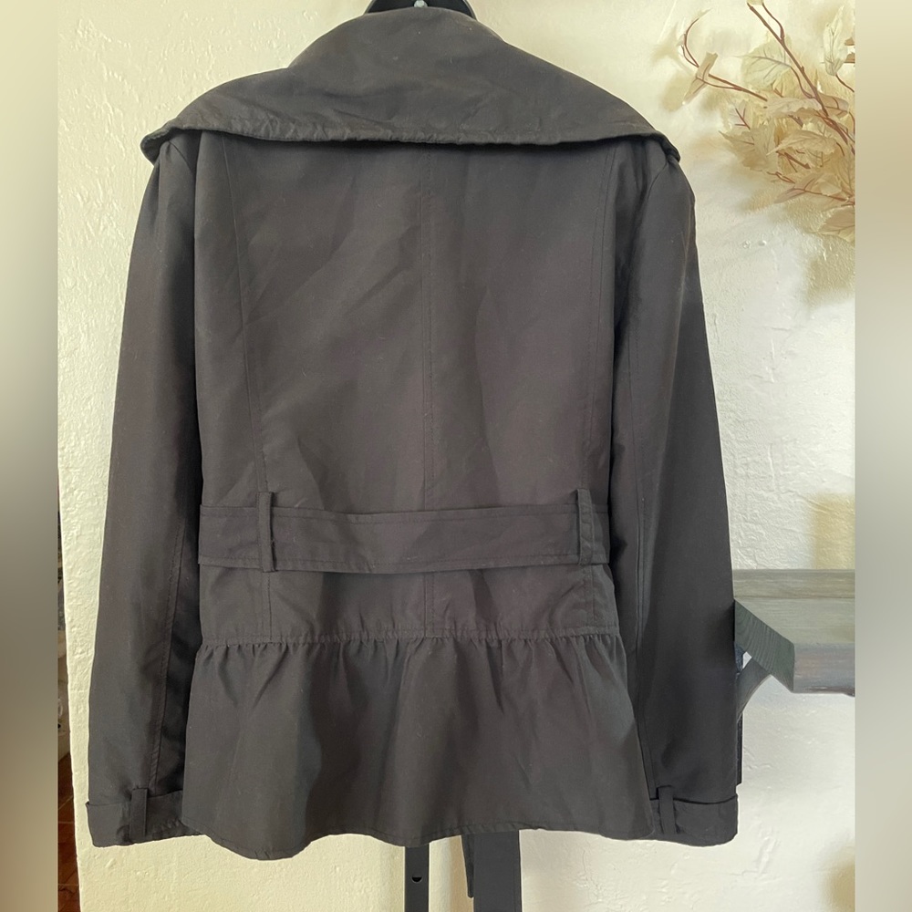Black New York Yoki Trench‎ Coat - XL Juniors - Picture 2 of 9